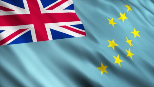 Animación Bandera Nacional Tuvalu Animación Bandera Ondeante Alta Calidad Con — Vídeos de Stock