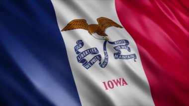 Iowa Devlet Bayrağı (USA) Animasyonu, Yüksek Kalite Dalgalanan Bayrak Animasyonu, Kusursuz Döngü ile Gerektiğinde Süreyi Genişlet