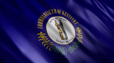 Kentucky Eyaleti Bayrağı (USA) Animasyonu, Yüksek Kalite Dalgalanan Bayrak Animasyonu, Kusursuz Döngü ile Gerektiğinde Süreyi Uzatın