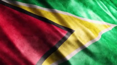 Guyana Ulusal Bayrak Animasyonu, Yüksek Kalite Dalgalanan Bayrak Animasyonu Kusursuz Döngü ile Gerekli Süreyi Uzatın