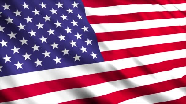 美国国旗动画 高品质的无缝线波浪旗帜动画 按要求延长期限 — 图库视频影像