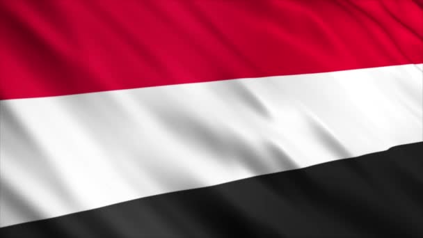 Animação Bandeira Nacional Iêmen Animação Bandeira Ondulada Alta Qualidade Com — Vídeo de Stock