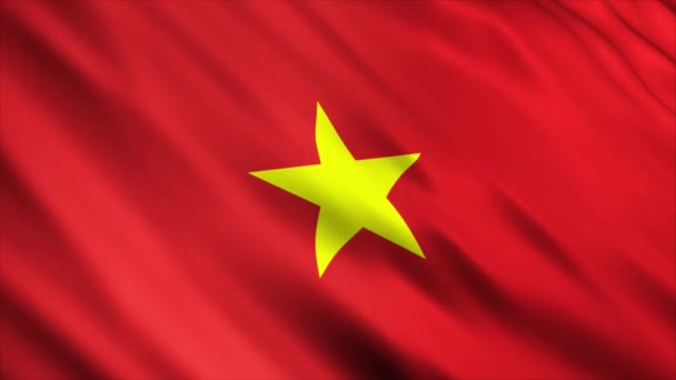 Vietnam National Flag Animation Hög Kvalitet Viftande Flagga Animation Med — Stockvideo