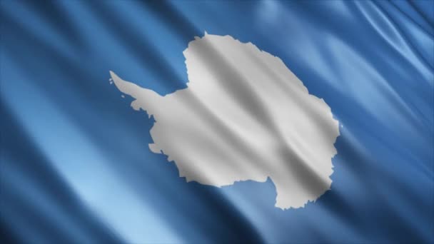 南极国旗动画 高品质的无缝带摆动国旗动画 延长所需的时间 — 图库视频影像