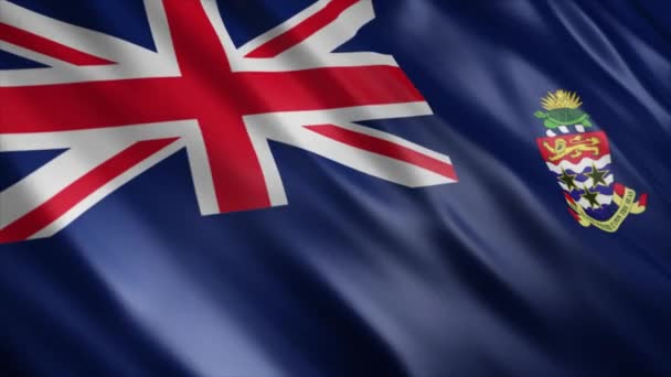 开曼群岛国家国旗动画 高质量的无缝隙波浪旗帜动画 延长所需的时间 — 图库视频影像