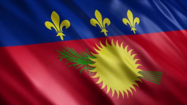 Guadeloupe National Flag Animation High Quality Waving Flag Animation Seamless — Stock Video