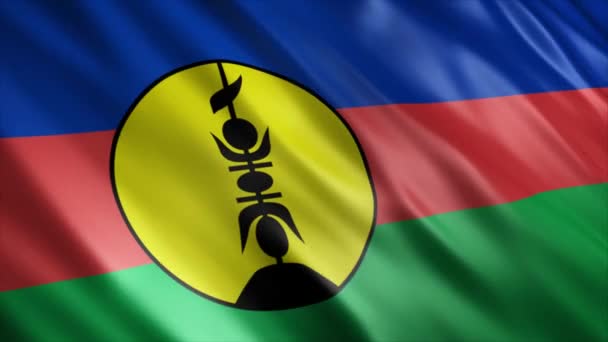 新喀里多尼亚国家旗帜动画 高质量的无缝带波浪旗帜动画 按要求延长期限 — 图库视频影像