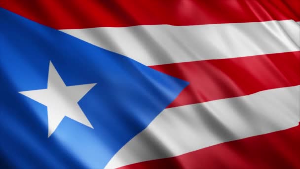 Porto Riko Ulusal Bayrak Animasyonu Yüksek Kalite Dalgalanan Bayrak Animasyonu — Stok video