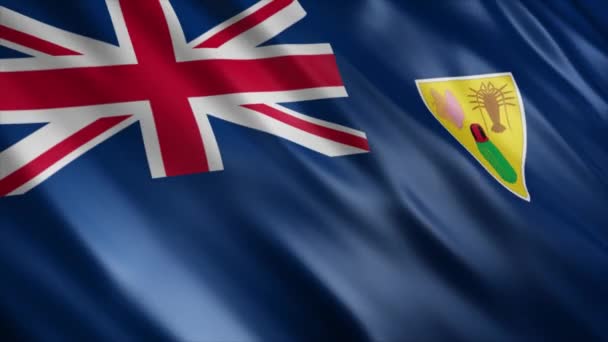 Turks Caicos Islands National Flag Animation High Quality Waving Flag — Stockvideo