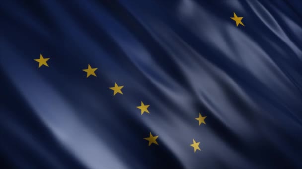 Alaska State Flag Usa Animacja Wysokiej Jakości Animacja Flagą Falistą — Wideo stockowe