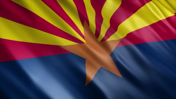 亚利桑那州旗 高品质的无缝线波浪旗动画 延长所需的时间 — 图库视频影像