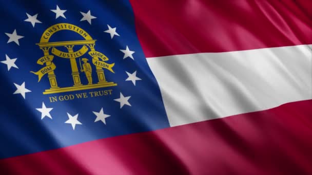 Georgia State Flag Usa Animation High Quality Waving Flag Animation — Stock Video