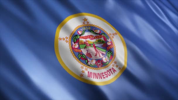 Minnesota State Flag Usa Animation High Quality Waving Flag Animation — Αρχείο Βίντεο