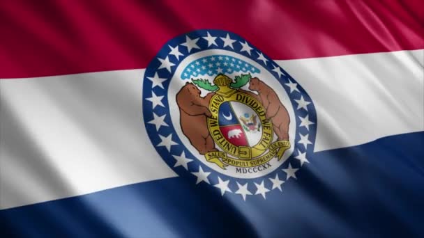 Missouri Devlet Bayrağı Usa Animasyonu Yüksek Kalite Dalgalanan Bayrak Animasyonu — Stok video