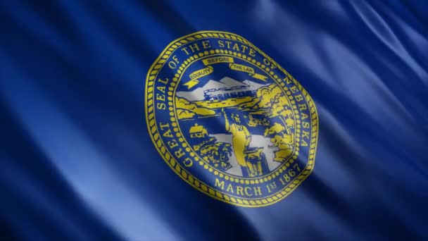 Bandeira Estado Nebraska Eua Animação Bandeira Ondulada Alta Qualidade Animação — Vídeo de Stock