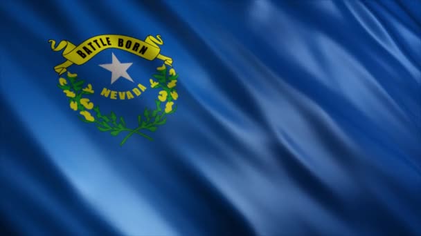 Nevada State Flag Usa Animazione Animazione Con Bandiera Sventolante Alta — Video Stock
