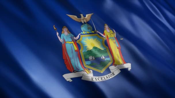 Newyork State Flag Sua Animație Înaltă Calitate Waving Steag Buclă — Videoclip de stoc