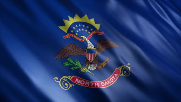 North Dakota State Flag Usa Animazione Animazione Con Bandiera Sventolata — Video Stock