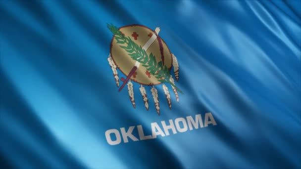 Oklahoma State Flag Usa Animação Bandeira Ondulada Alta Qualidade Animação — Vídeo de Stock