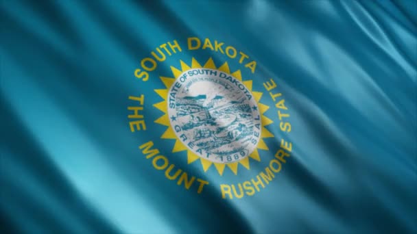 South Dakota State Flag Usa Animatie Hoge Kwaliteit Golvende Vlag — Stockvideo