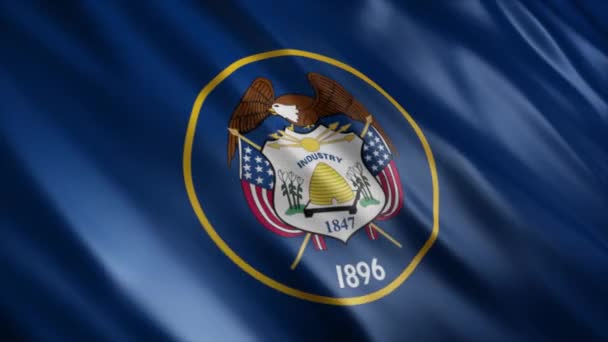 Bandeira Estado Utah Eua Animação Bandeira Ondulada Alta Qualidade Animação — Vídeo de Stock