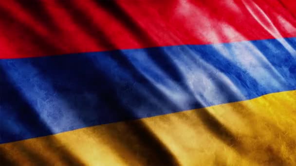 Arménie Národní Vlajka Grunge Animace Vysoce Kvalitní Vlnění Vlajky Animace — Stock video