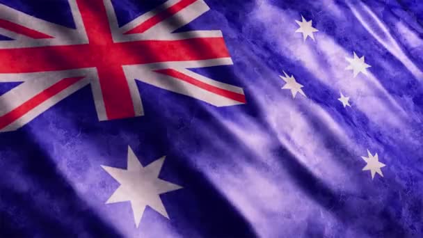 Australia Bandiera Nazionale Grunge Animation Alta Qualità Sventolando Bandiera Animazione — Video Stock
