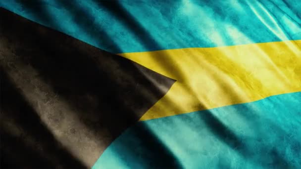 Animação Grunge Bandeira Nacional Das Bahamas Animação Bandeira Ondulada Alta — Vídeo de Stock
