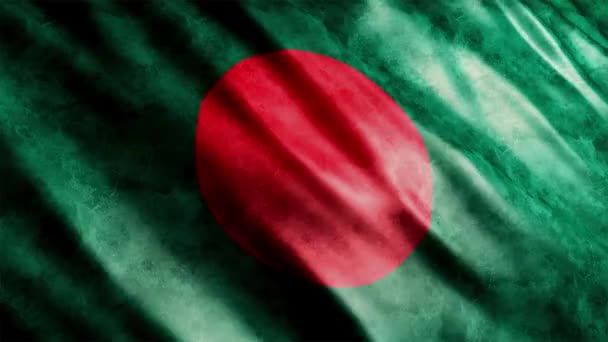 Бангладешский Национальный Флаг Гранж Анимации Высокое Качество Размахивания Флагом Анимации — стоковое видео