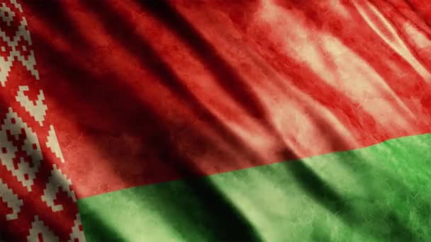 Wit Rusland Nationale Vlag Grunge Animatie Hoge Kwaliteit Golvende Vlag — Stockvideo