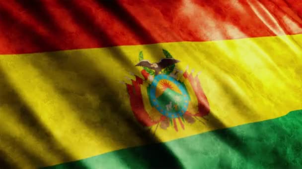 Болівія Національний Прапор Грандж Анімація Високоякісна Анімація Прапора Безшовною Петлею — стокове відео