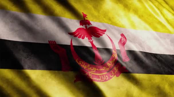 Brunei National Flag Grunge Animation Animación Bandera Ondeante Alta Calidad — Vídeo de stock