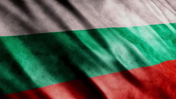 Εθνική Σημαία Βουλγαρίας Grunge Animation Υψηλής Ποιότητας Κυματιστή Σημαία Animation — Αρχείο Βίντεο