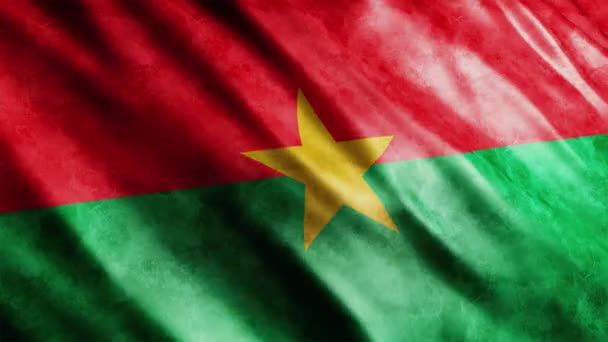 Burkina Faso Nationale Vlag Grunge Animatie Hoge Kwaliteit Golvende Vlag — Stockvideo