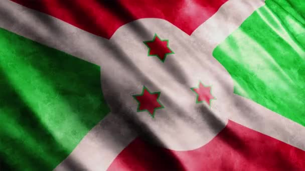 Burundi National Flag Grunge Animation High Quality Waving Flag Animation — Stock video