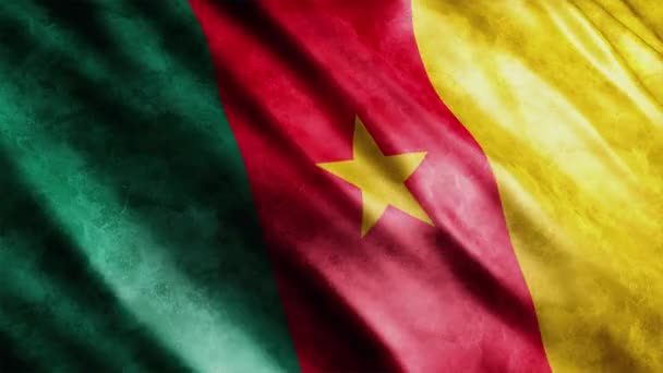 Kamerun National Flag Grunge Animation High Quality Waving Flag Animation — Stockvideo