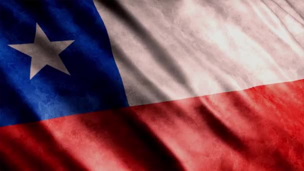 Анимация Гранж Флага Чили Анимация Высоким Качеством Размахивания Флагом Бесшовным — стоковое видео