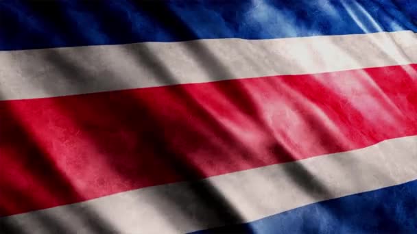 Animación Grunge Bandera Nacional Costa Rica Animación Bandera Ondeante Alta — Vídeos de Stock