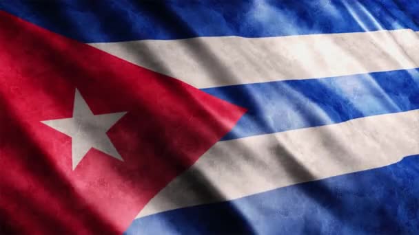 Cuba Bandiera Nazionale Grunge Animazione Alta Qualità Sventolando Bandiera Animazione — Video Stock