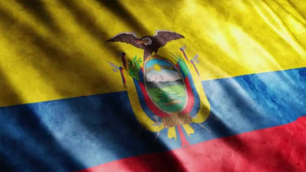 Ecuador National Flag Grunge Animation High Quality Waving Flag Animation — Stockvideo