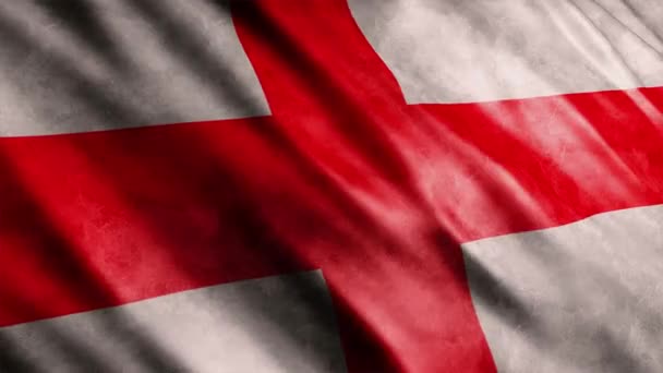 Animación Grunge Bandera Nacional Inglaterra Animación Bandera Ondeante Alta Calidad — Vídeos de Stock