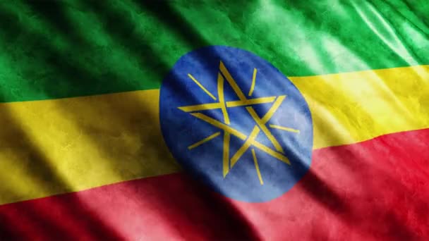 Etiopie National Flag Grunge Animace Vysoce Kvalitní Vlnění Vlajky Animace — Stock video