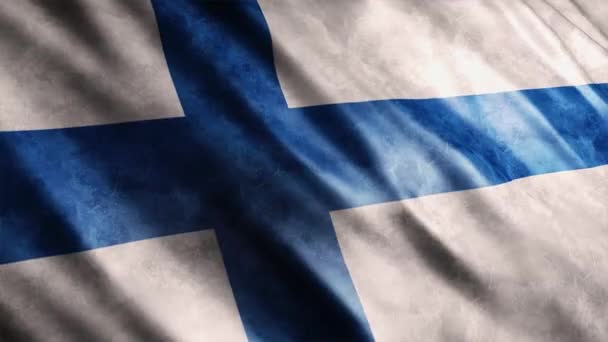 Finlandia Bandiera Nazionale Grunge Animation Alta Qualità Sventolando Bandiera Animazione — Video Stock