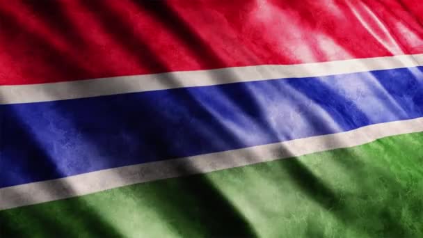 Gambia National Flag Grunge Animation High Quality Waving Flag Animation — Stockvideo