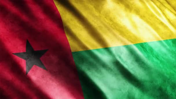 Guinea Bissau National Flag Grunge Animation Animación Bandera Ondeante Alta — Vídeo de stock