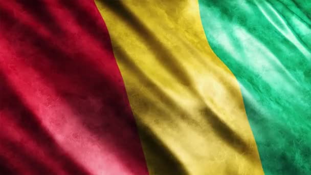 Guinee Nationale Vlag Grunge Animatie Hoge Kwaliteit Golvende Vlag Animatie — Stockvideo
