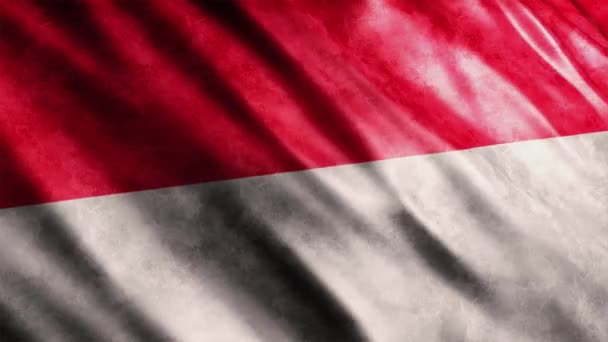 Indonesië Nationale Vlag Grunge Animatie Hoge Kwaliteit Golvende Vlag Animatie — Stockvideo