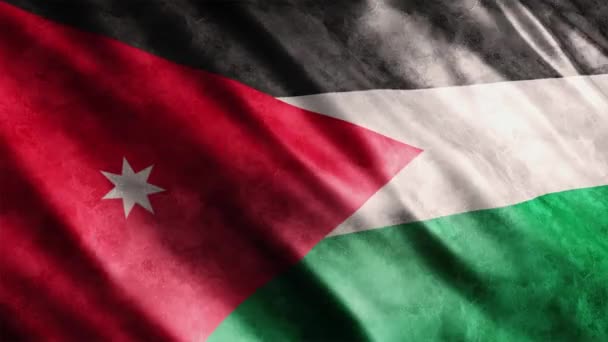 Jordan National Flag Grunge Animation Animation Drapeau Ondulé Haute Qualité — Video