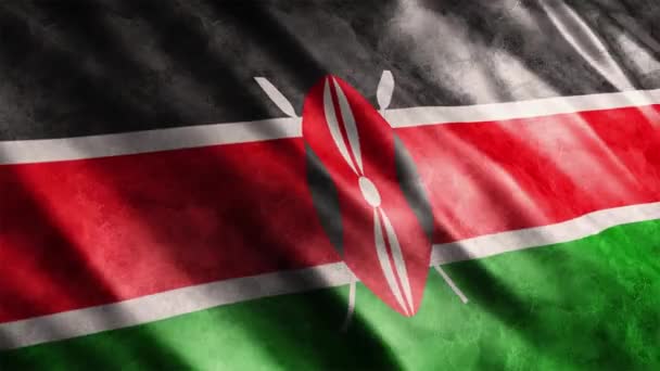 Kenya National Flag Grunge Animation High Quality Waving Flag Animation — Αρχείο Βίντεο
