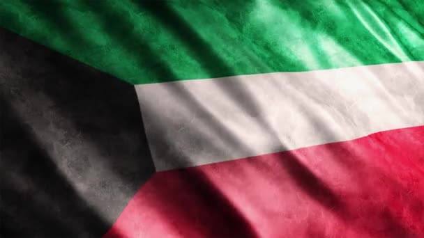 Koweït National Flag Grunge Animation Animation Drapeau Ondulé Haute Qualité — Video